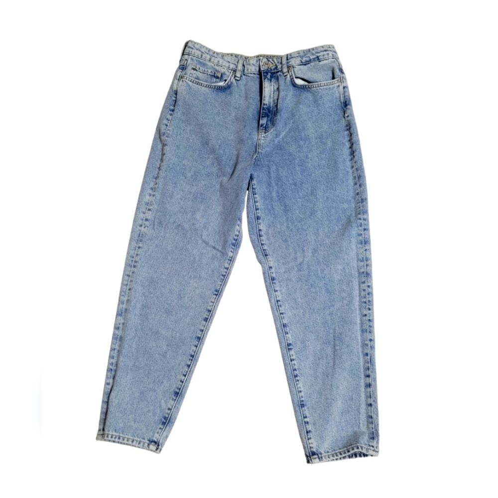 Loose Mom High Rise Jeans Ankle Length Medium Wash US 10